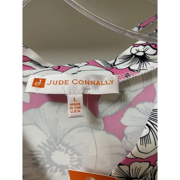 Jude Connally Dress Womens Large Pink Maggie Perennial Garden Peony Made USA NWT - Picture 3 of 5